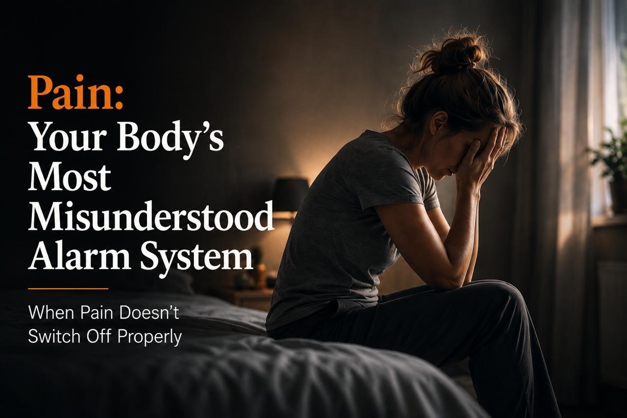 Chronic pain awareness illustration showing emotional impact of persistent pain